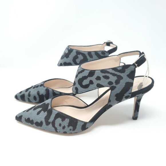 NICHOLAS KIRKWOOD Leopard Print Leather Pointed Toe Ankle Strap Heels - Picture 1 of 12